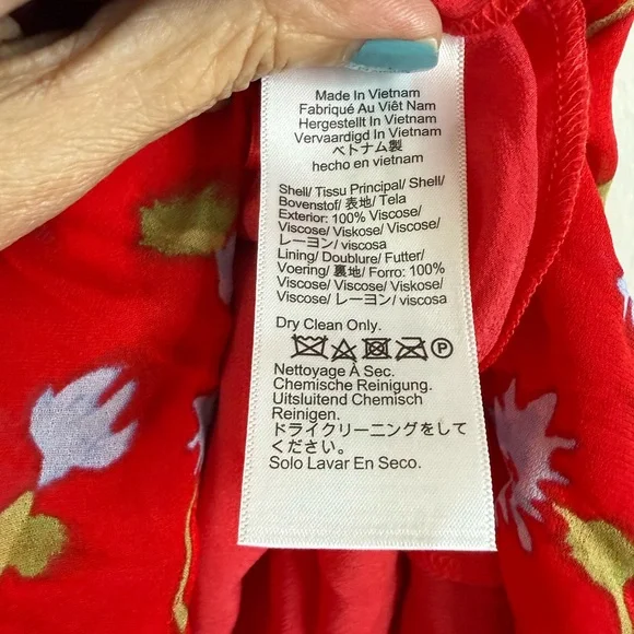 J.Crew Gwyneth flounce hem midi slip skirt in red floral L - Picture 7 of 7